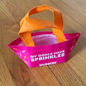 Dunkin Mini Tote Bag Pink Limited Edition Rare Dunkin Donuts coffee promo